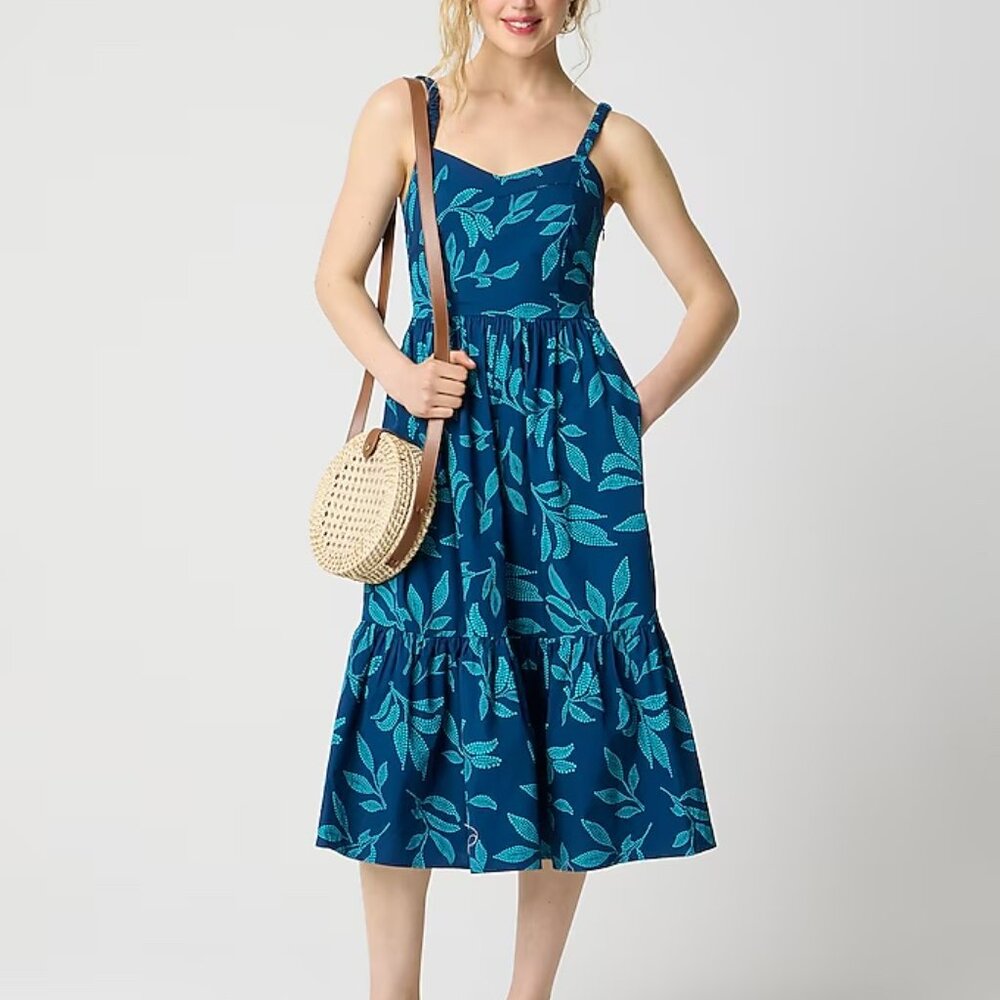 J Crew Poplin corset midi dress Size 4